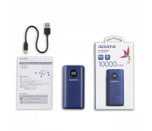 ADATA Power Bank P10000QCD 10000mAh granatowy - 1055693 - zdjęcie 7